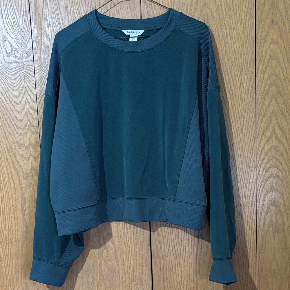Athleta Dark Teal Pullover Sweatshirt
